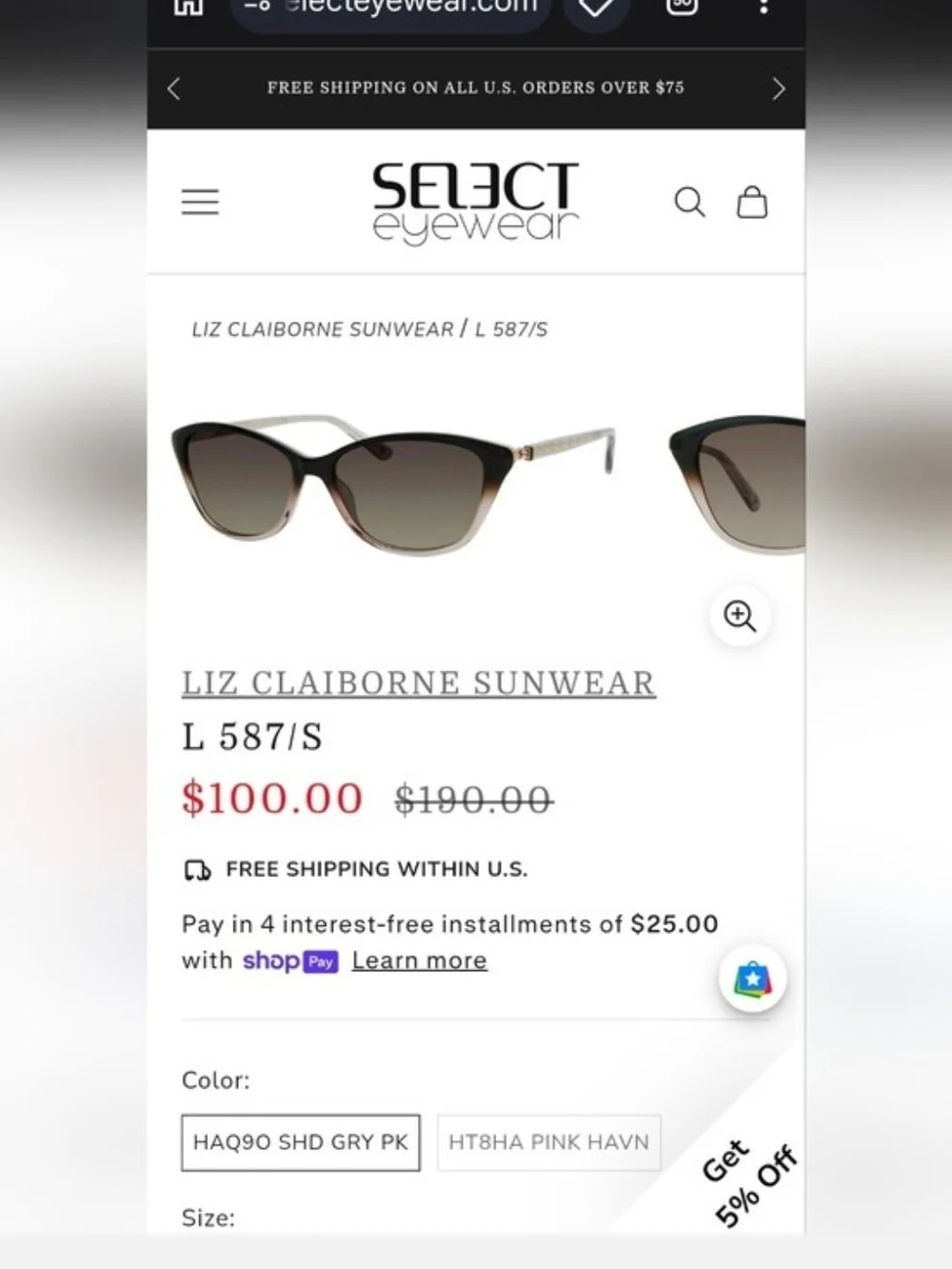 Liz Claiborne L-587/S Sunglasses